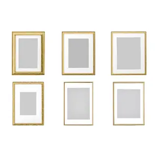 SILVERHÖJDEN set: frame x6, gold-colour, 13x18 cm