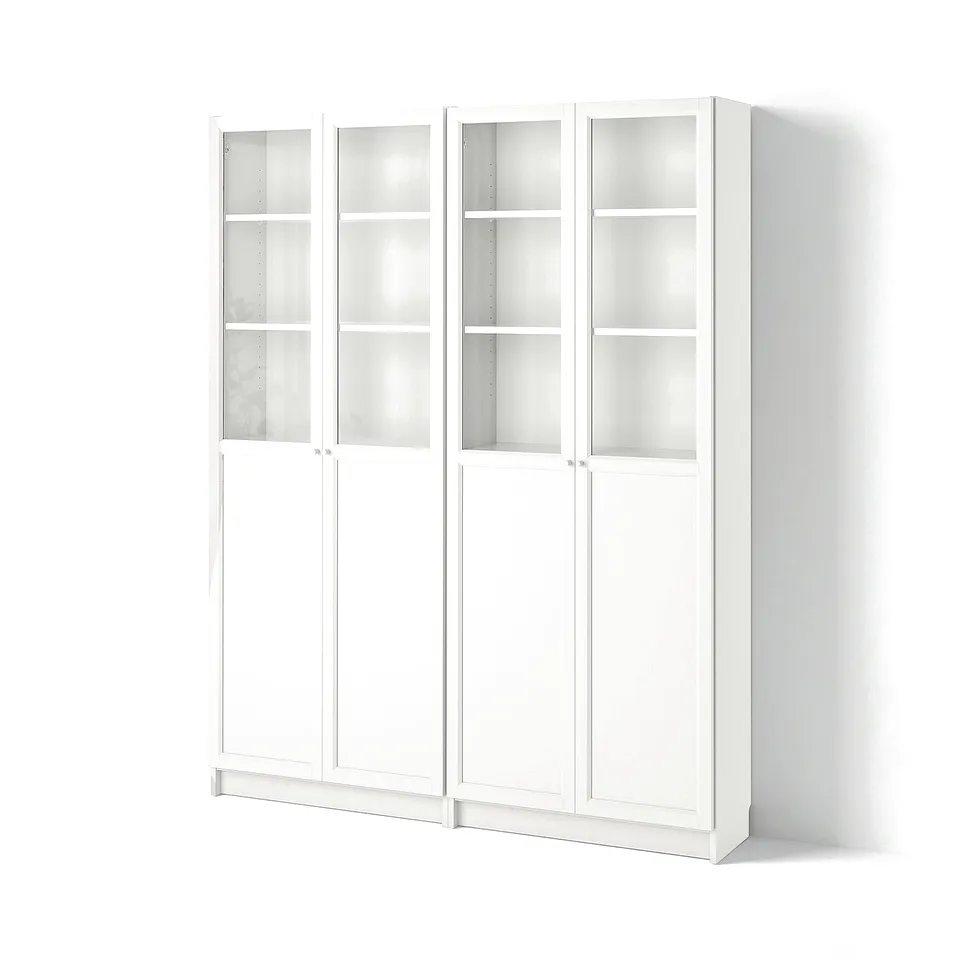 BILLY / OXBERG Bookcase, white, 160x30x202 cm