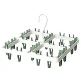 SLIBB hang dryer 24 clothes pegs, green, Height 15 x Length 36 x Width 36 cm