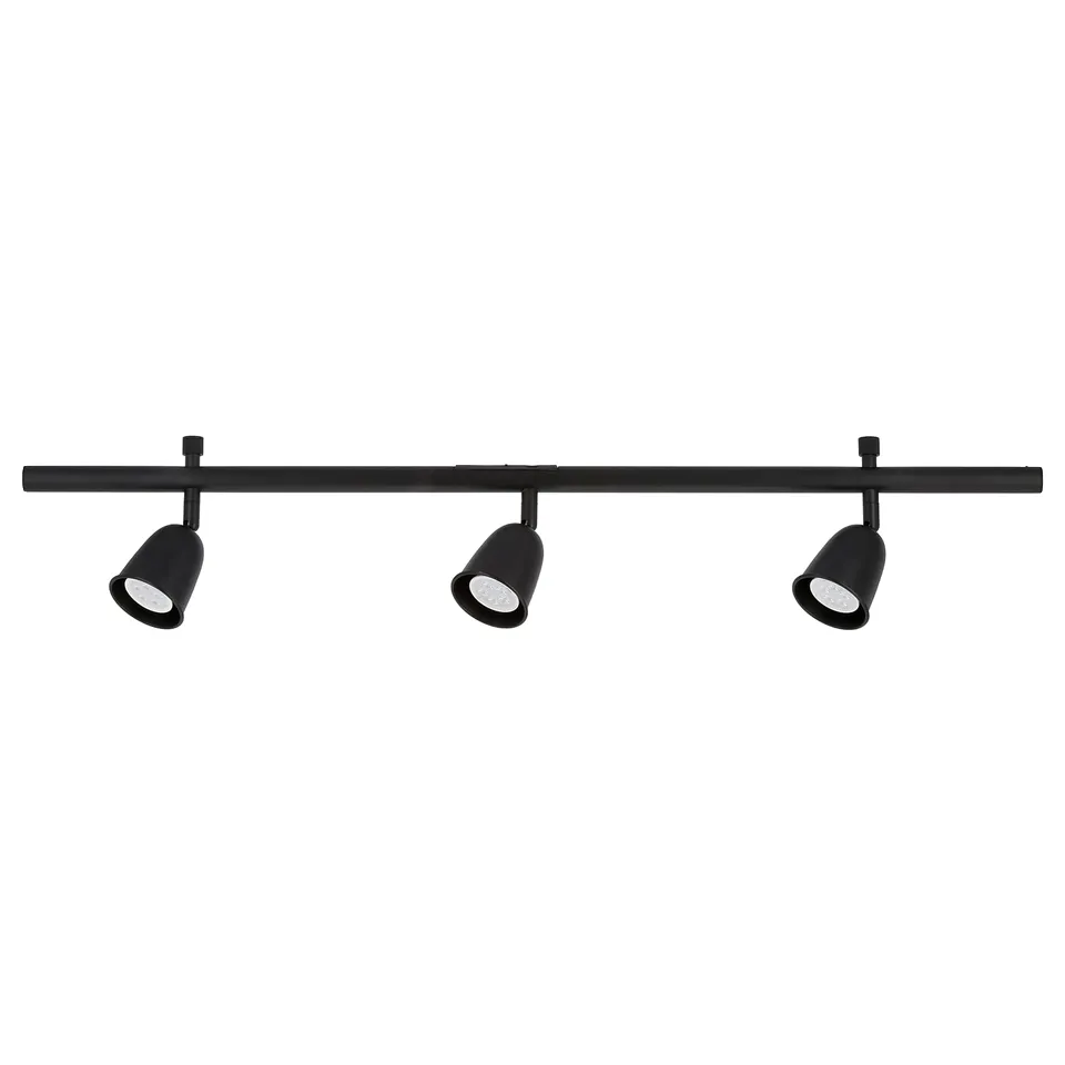 SKURUP, black 3-light track fixture, modern design, adjustable spotlights, steel.