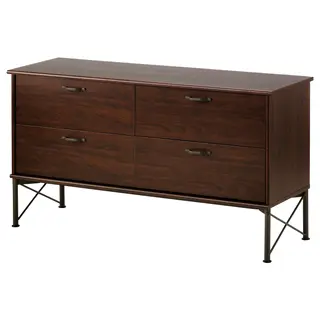 MUSKEN chest of 4 drawers, brown, Width 118 x Depth 38 x Height 65 cm
