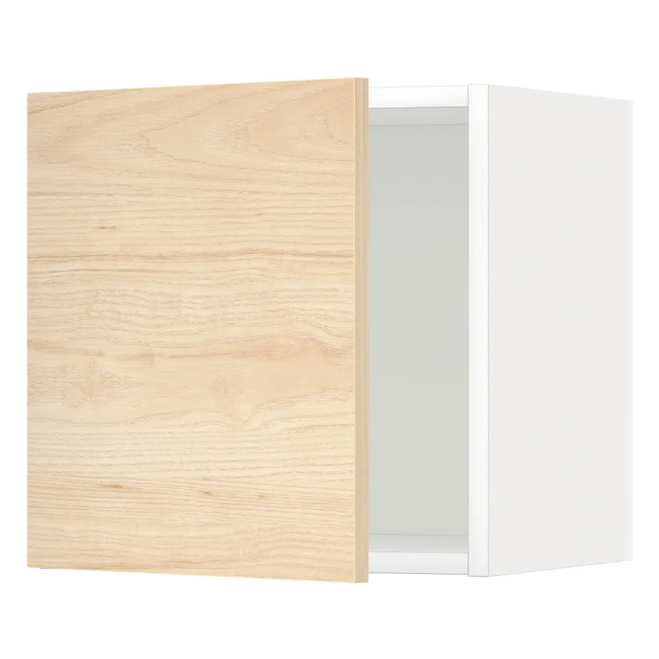 Wooden textured door cabinet, light ash, rectangular, modern style.