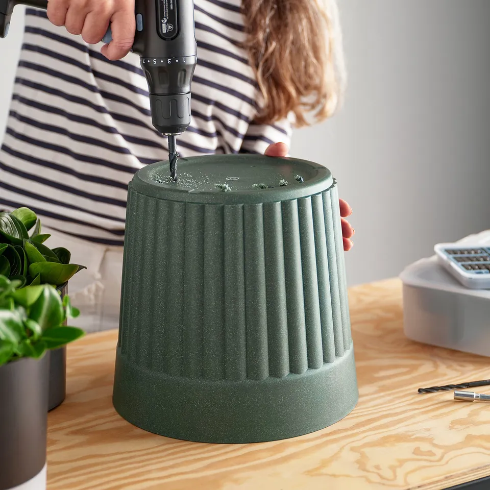 FRÄKENVÄXT Plant pot, in/outdoor/deep green, 24 cm