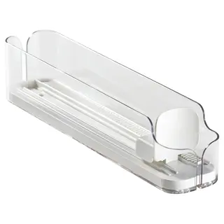 KLIPPKAKTUS drink holder for fridge, transparent, Length 30 x Height 7 x Width 6 cm