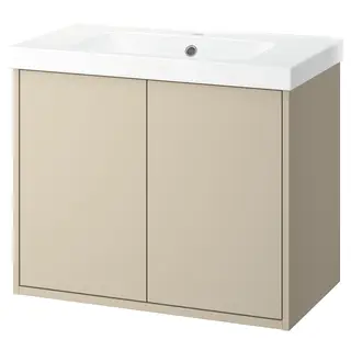 HAVBÄCK / ORRSJÖN wash-stnd w doors/wash-basin, beige, 82x49x69 cm
