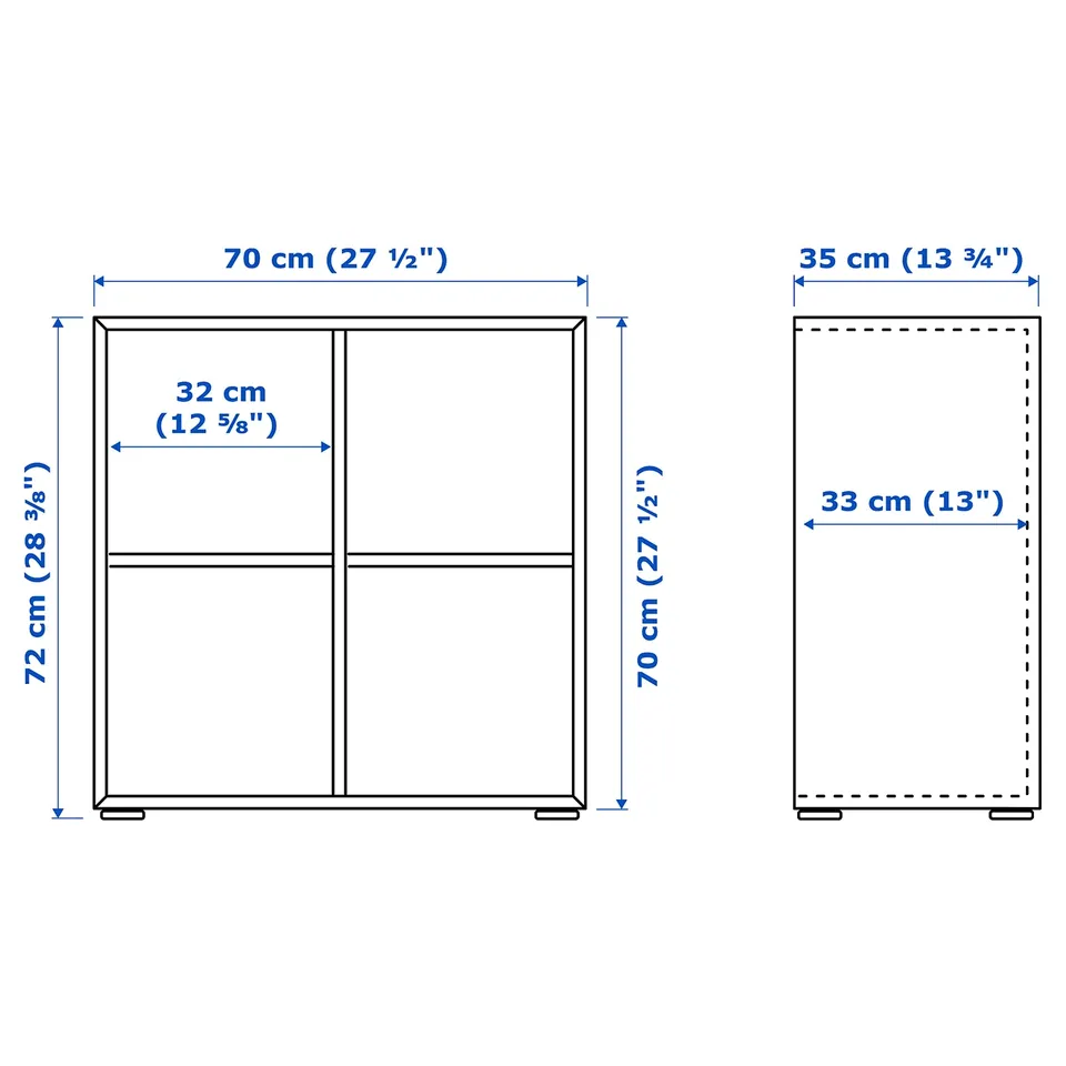 Illustration with measurements for the product: EKET.