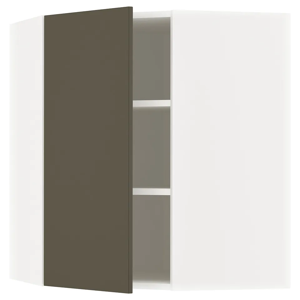 Dark brown METOD kitchen cabinet with adjustable shelf.