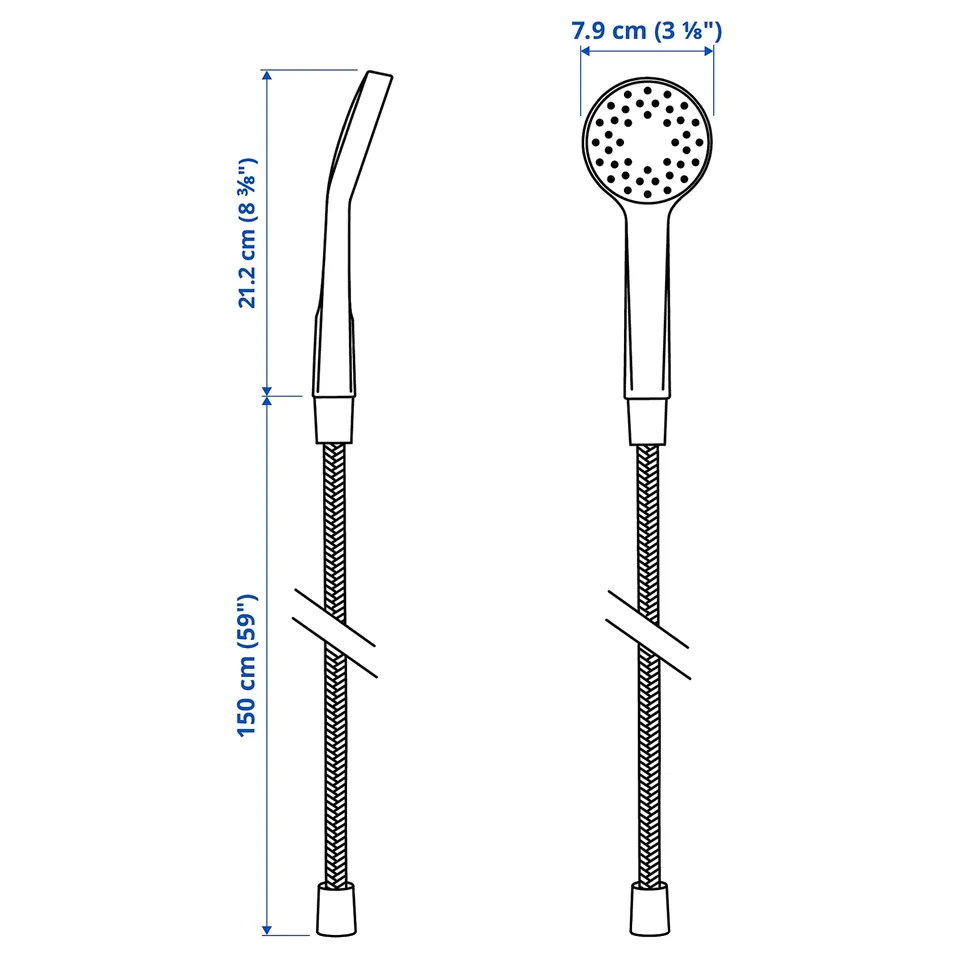 Illustration with measurements for the product: BERGVATTNET.