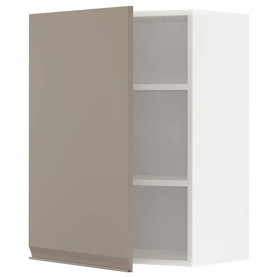 Ikea METOD wall cabinet, light grey-beige, square shape, modern design.