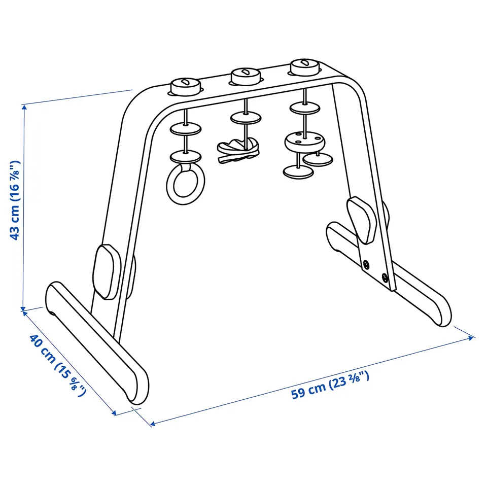 Illustration with measurements for the product: LEKA.