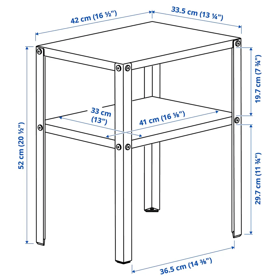 Illustration with measurements for the product: KNARREVIK.
