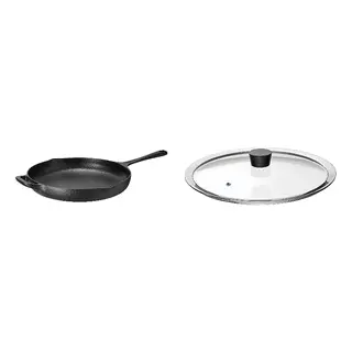 KLOCKREN/VARDAGEN set: frying pan + pan lid, cast iron + glass, 28 cm
