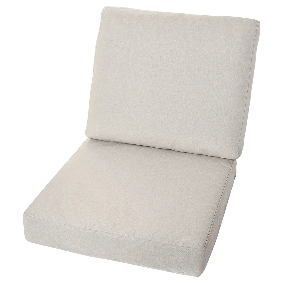 Grey FRÖKNABO cushion for armchair, recycled polyester.