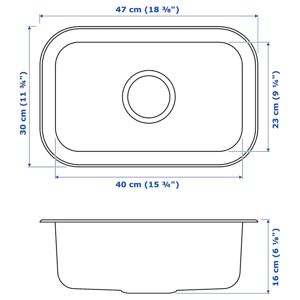Illustration with measurements for the product: BOHOLMEN.