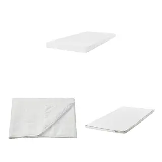 NÄSTABERG/ÄNGSKORN/ÅKLABBEN set: natural latex mattress + mattress protector + mattress pad, medium firm white + white, Length 200 x Width 90 cm