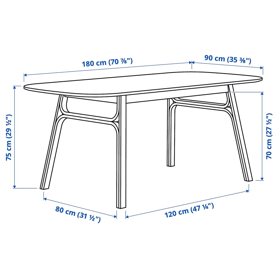 part: VOXLÖV / ODGER table and 4 chairs