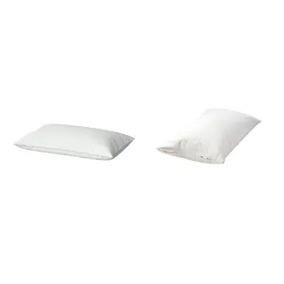 BRUKSVARA/LUDDROS set: pillow, high + pillow protector, Length 50 x Width 80 cm