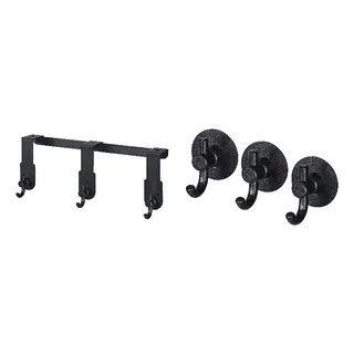 VALASJÖN set: hanger for door + hook, self-adhesive, Height 13 x Width 34 cm