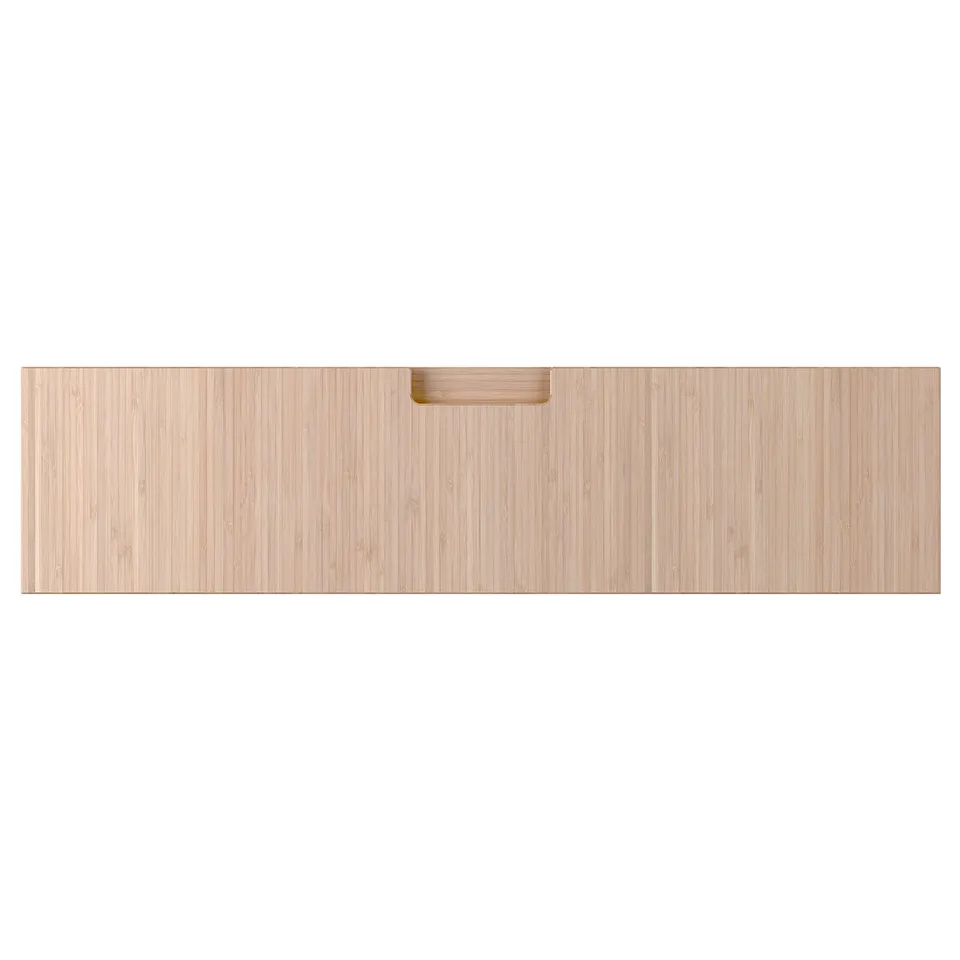 FRÖJERED bamboo drawer, light wood colour, wide rectangular shape with handle.