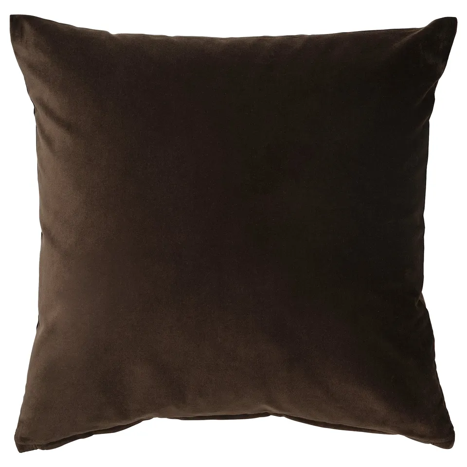 SANELA Cushion cover, dark brown, 50x50 cm