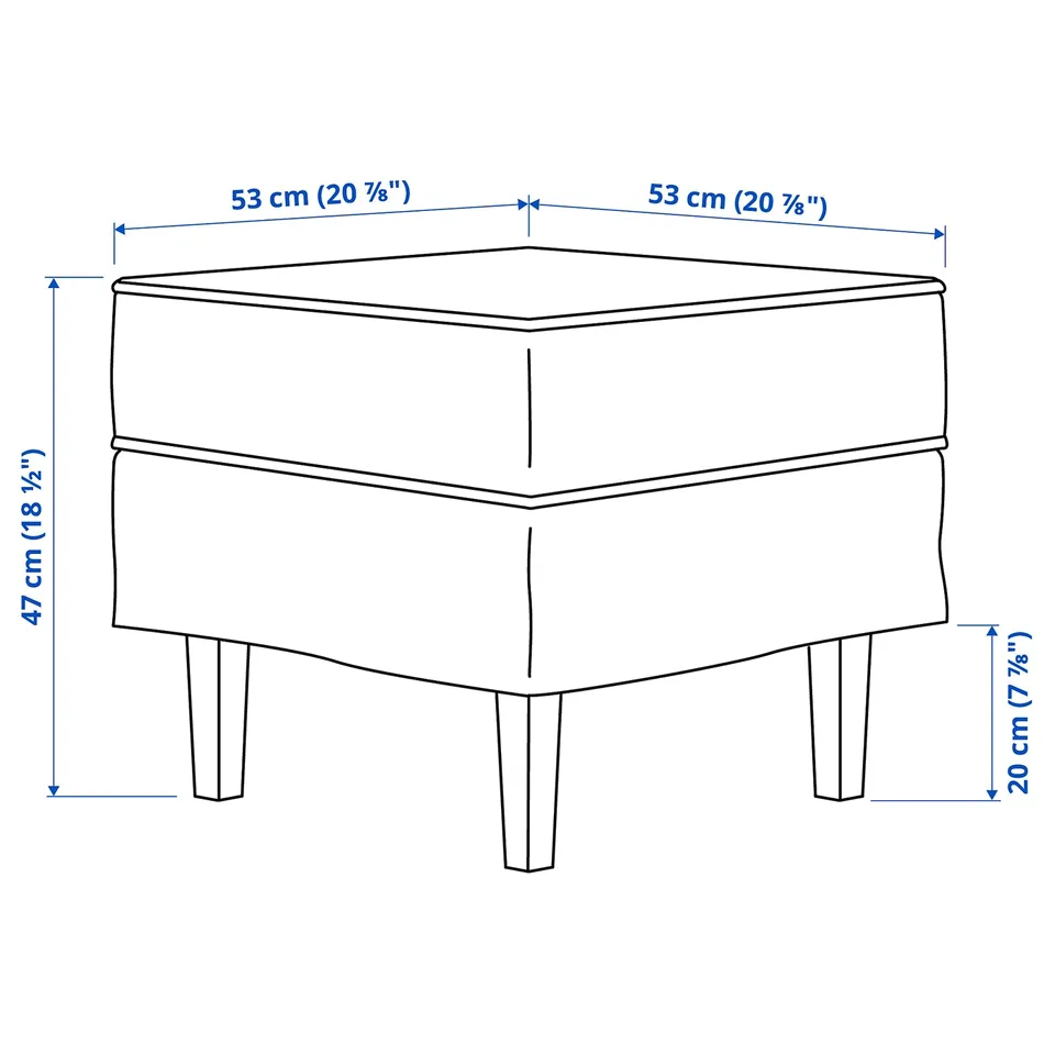 Illustration with measurements for the product: ROCKSJÖN.