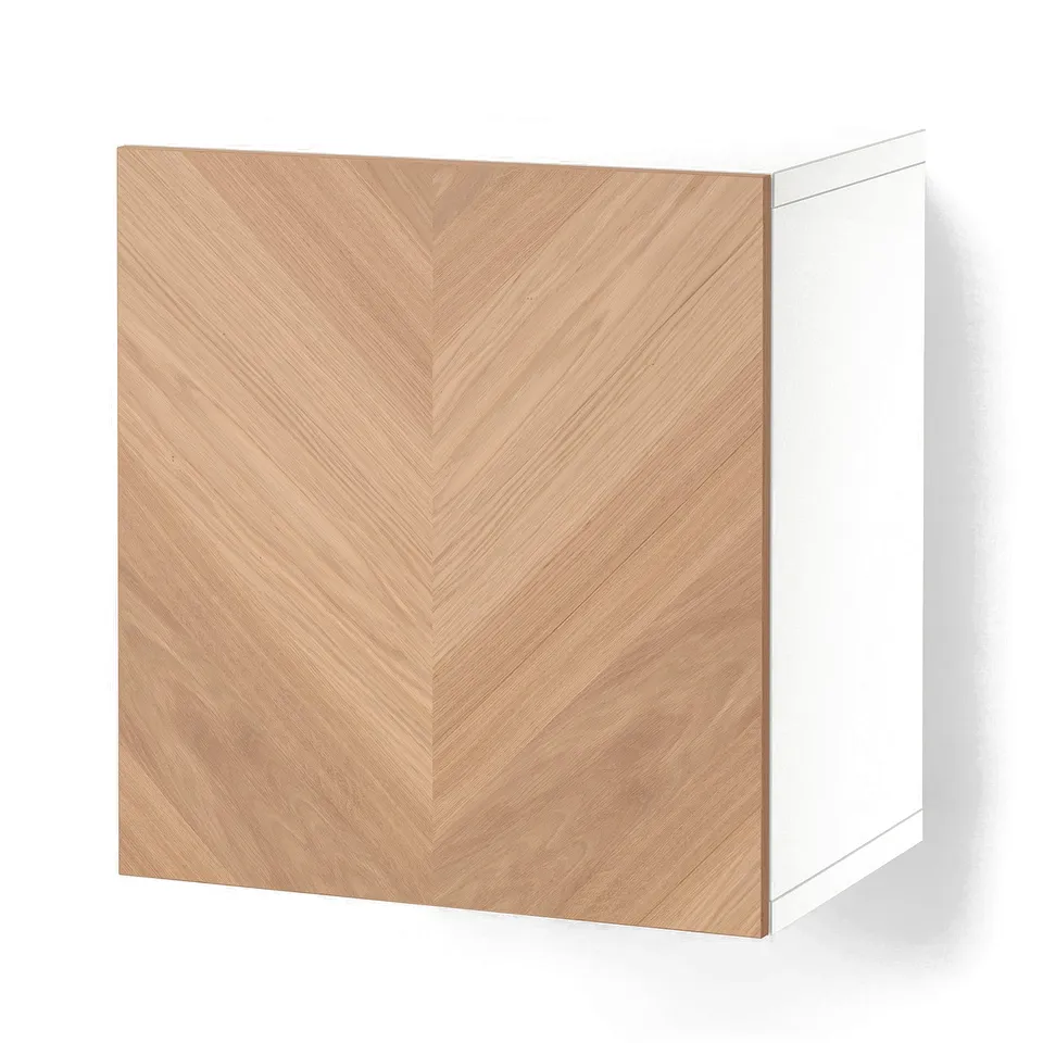 BESTÅ Shelf unit with door, white/Hedeviken oak veneer, 60x42x64 cm