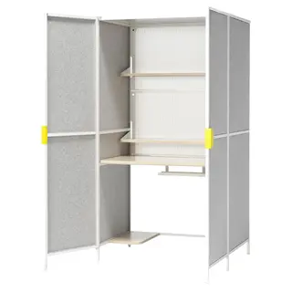 BRÄNNBOLL gaming station, light grey/white, 100x72x180 cm