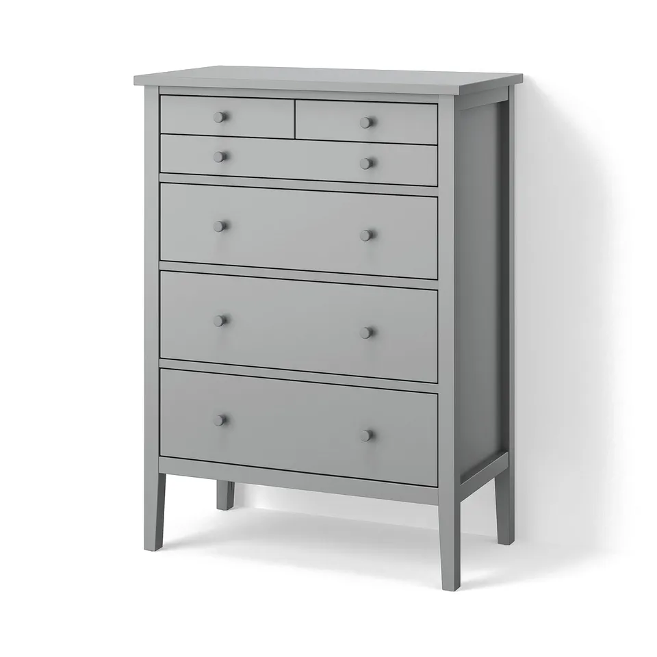 GULLABERG Chest of 6 drawers, grey/anchor/unlock-function, 89x48x122 cm