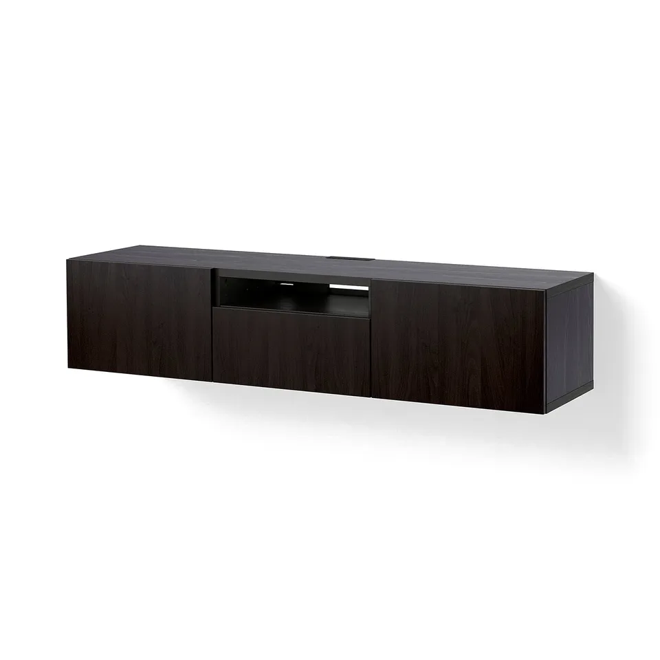 BESTÅ TV bench, black-brown/Lappviken black-brown, 180x42x39 cm