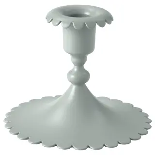 SNÖSISKA candlestick, pale grey-green, Height 9 cm