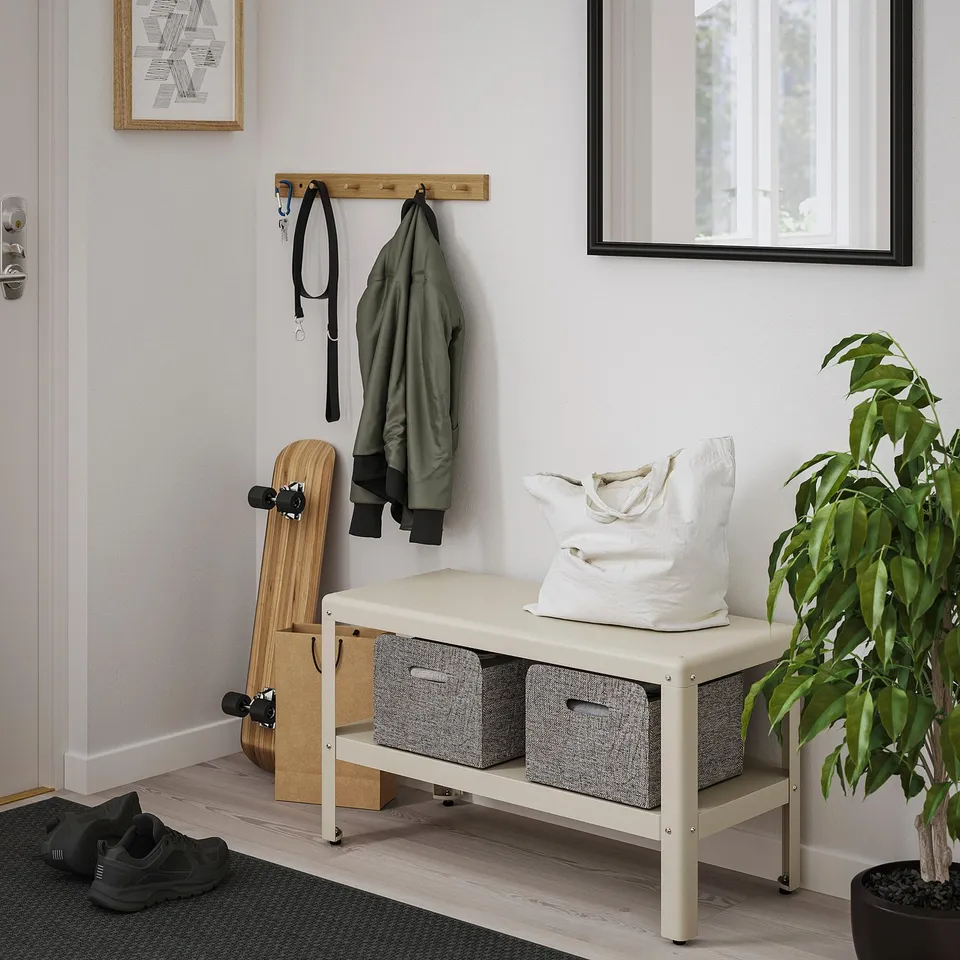 KOLBJÖRN Shelving unit, beige outdoor/indoor, 80x45 cm