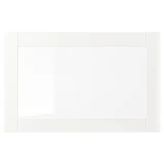 SINDVIK glass door, white/clear glass, 60x38 cm
