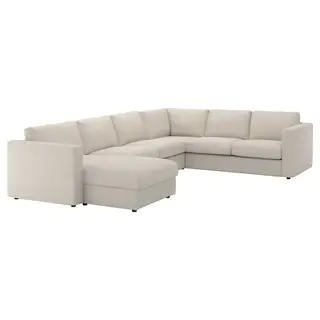 VIMLE cvr crnr sofa, 5-seat w chaise lng, Gunnared beige
