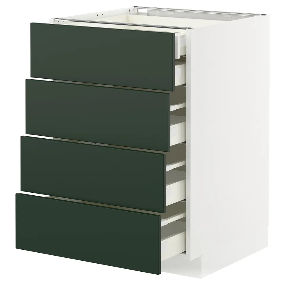 METOD kitchen unit, white/green, 4 drawers can be shortened to METOD kitchen unit, white/green, 4 drawers.