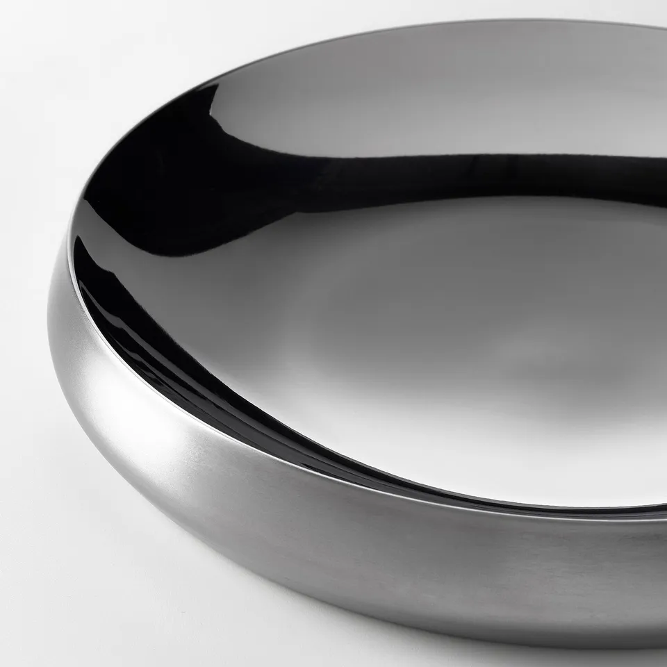 AFTONHAJ Serving bowl, stainless steel, 26 cm