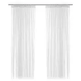 LILL net curtains, 1 pair, white/with rod pocket, 280x250 cm
