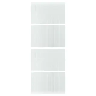 LUNDBRÄSMA 4 panels for sliding door frame, checkered glass, 75x201 cm