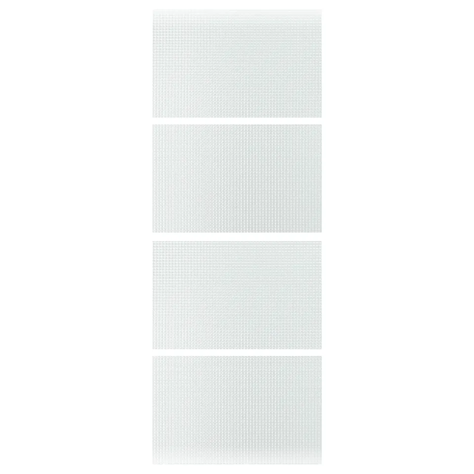 LUNDBRÄSMA 4 panels for sliding door frame, checkered glass, 75x201 cm