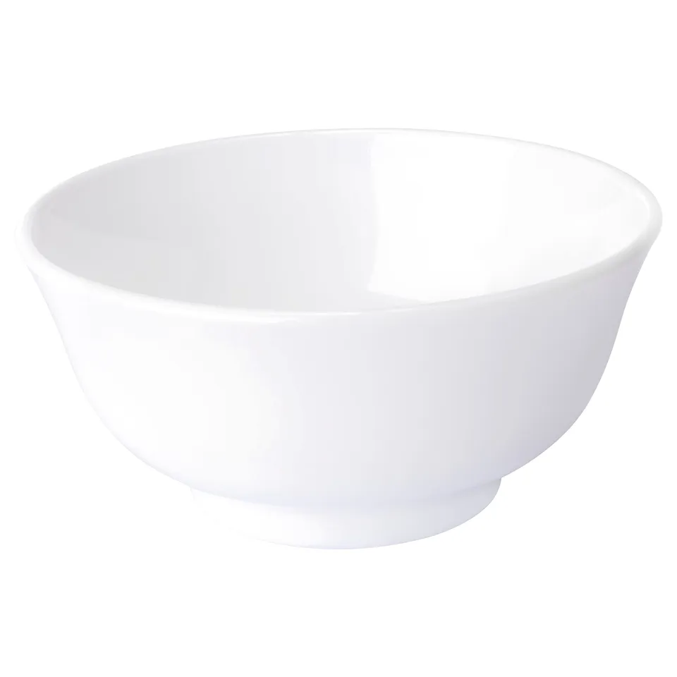OFTAST white bowl, made of tempered glass, smooth design, stackable, elegant and shiny.