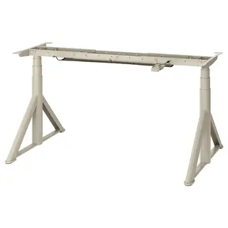 IDÅSEN underframe sit/stand f table tp, el, beige, 146x70 cm