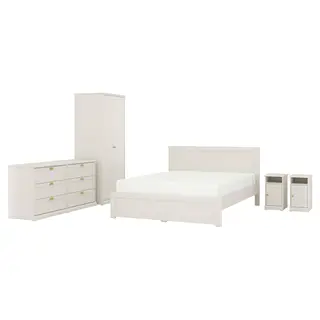 FÅGELFJÄLLET bedroom furniture, set of 5, off-white