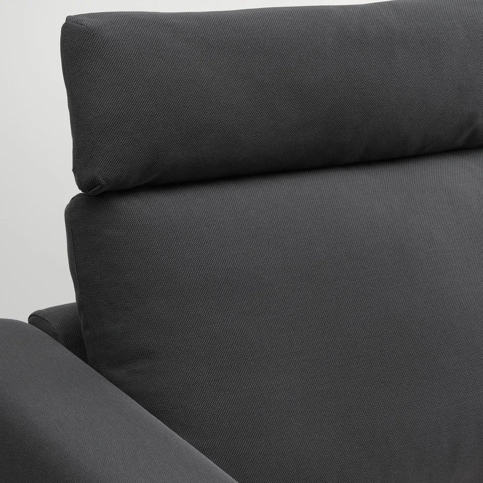 Dark grey VIMLE sofa, showing comfortable cushions and elegant design.
