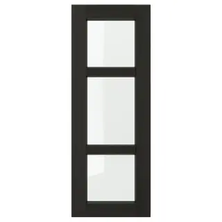 LERHYTTAN glass door, black stained, 30x80 cm