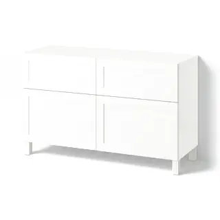 BESTÅ storage combination w doors/drawers, Pipmakare white/Stubbarp white, 120x42x74 cm