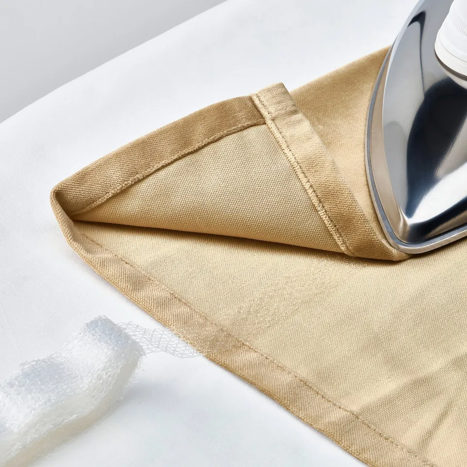 SANELA Curtains, 1 pair, beige-yellow/with heading tape, 140x300 cm