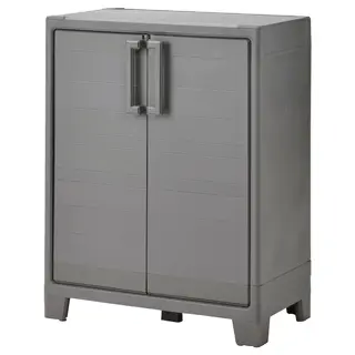 RUNMARÖ cabinet with doors, dark grey indoor/outdoor, Depth 44 x Height 100 x Width 80 cm
