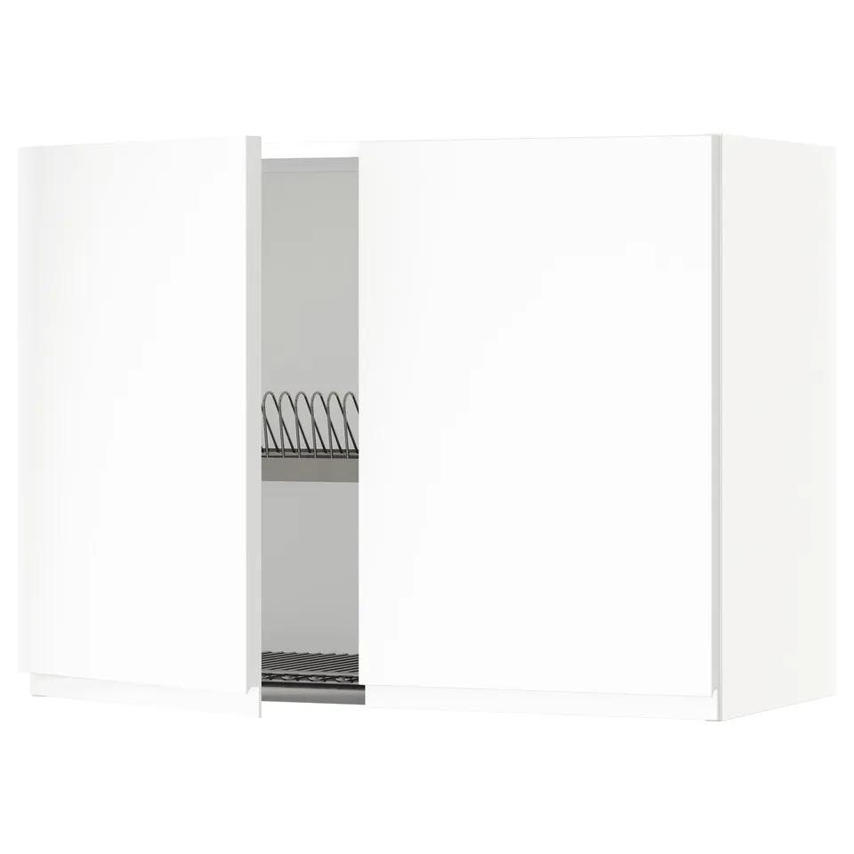 White METOD kitchen cabinet, minimalist design, matte finish, modern look.