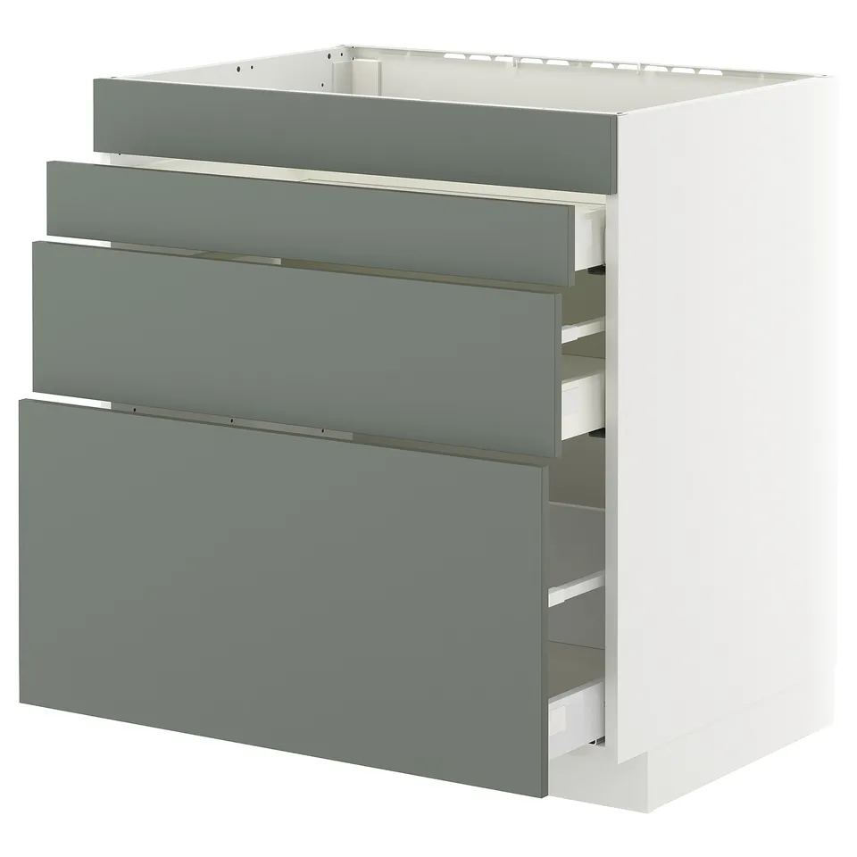 METOD kitchen cabinet, 3 full-extension drawers, modern design.