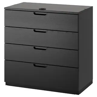 GALANT drawer unit, black stained ash veneer, 80x80 cm