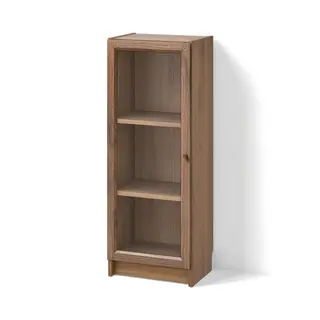 BILLY / OXBERG bookcase with glass door, brown/walnut effect, Depth 30 x Height 106 x Width 40 cm